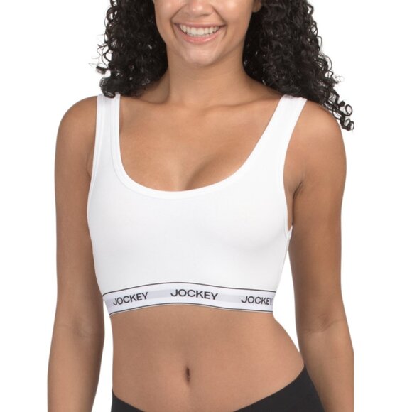 JOCKEY White Cotton Blend Stretch Bralette - Picture 1 of 2